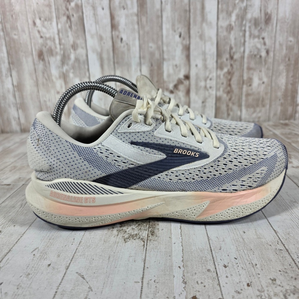Brooks Adrenaline GTS 23 Womens Running Shoes White Blue Peach 1204261B140 8.5 B